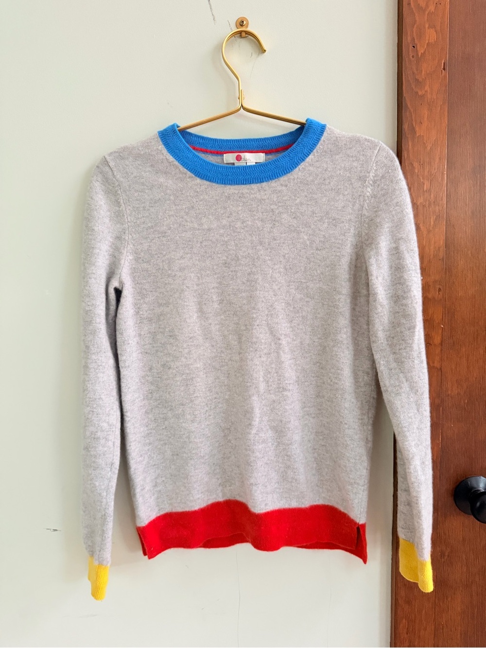 cashmere crewneck color block sweater by Boden